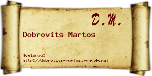 Dobrovits Martos névjegykártya